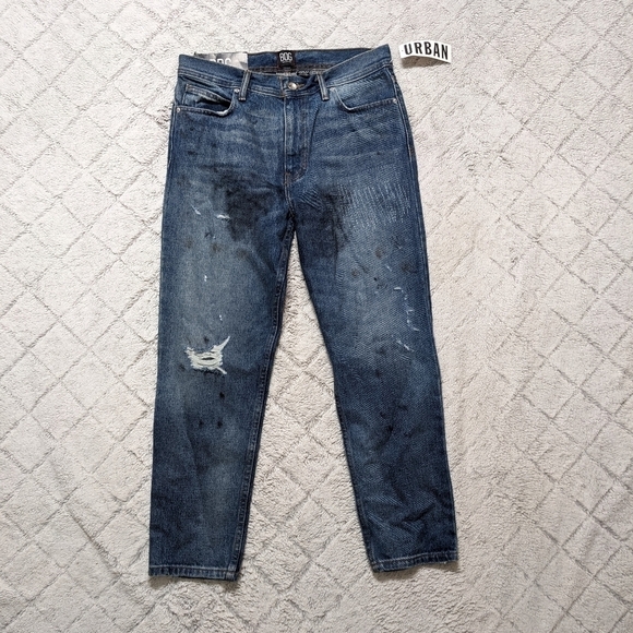 BDG Jeans Men's 30x30 Blue Dad Slim Tapered Fit Rugged Distressed Cotton - Picture 1 of 8